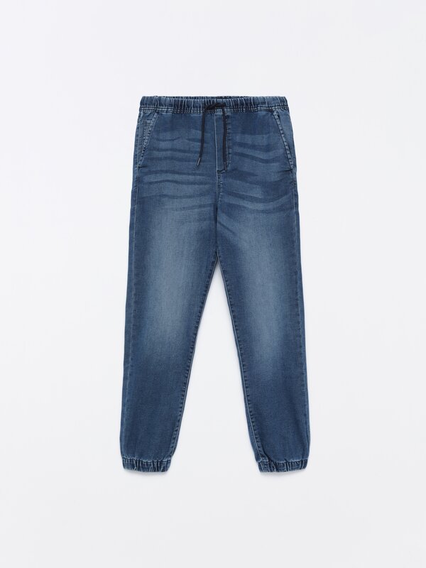 Comfort jogger jeans with elastic