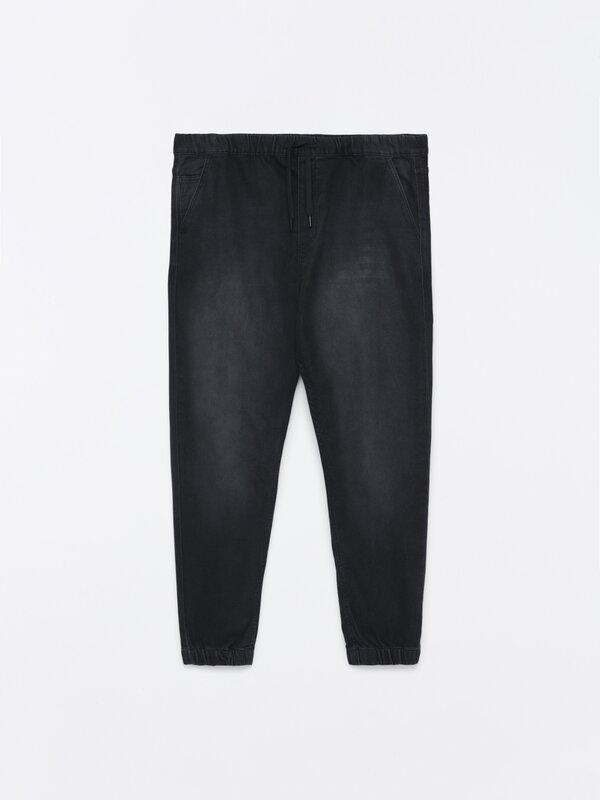 Comfort jogger jeans with elastic