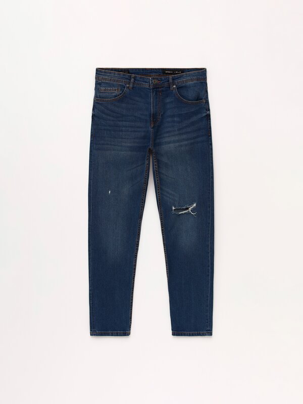 Ripped slim comfort fit jeans