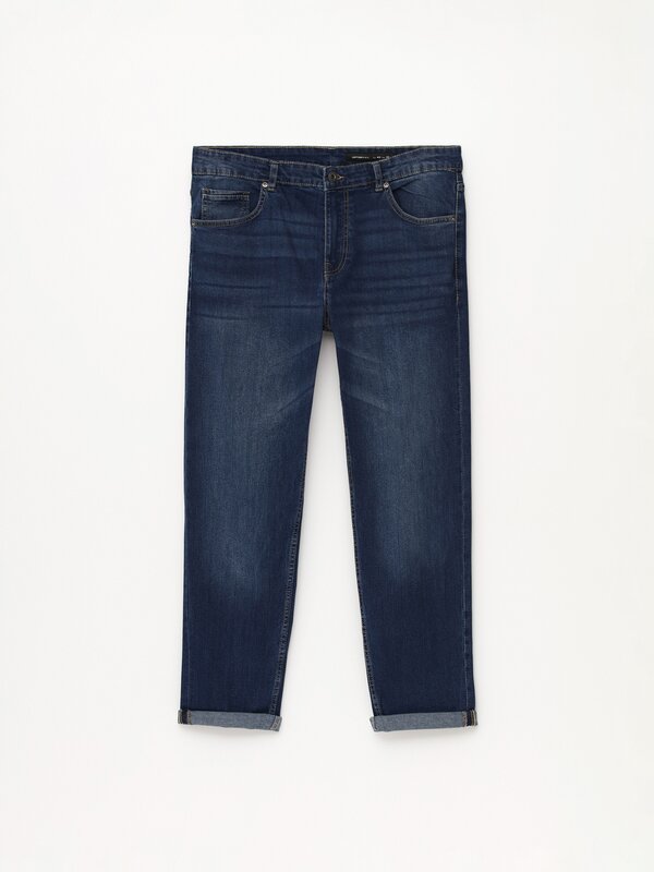 Cropped slim fit comfort jeans