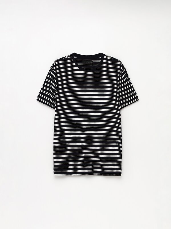 Striped knitted 3/4 T-shirt