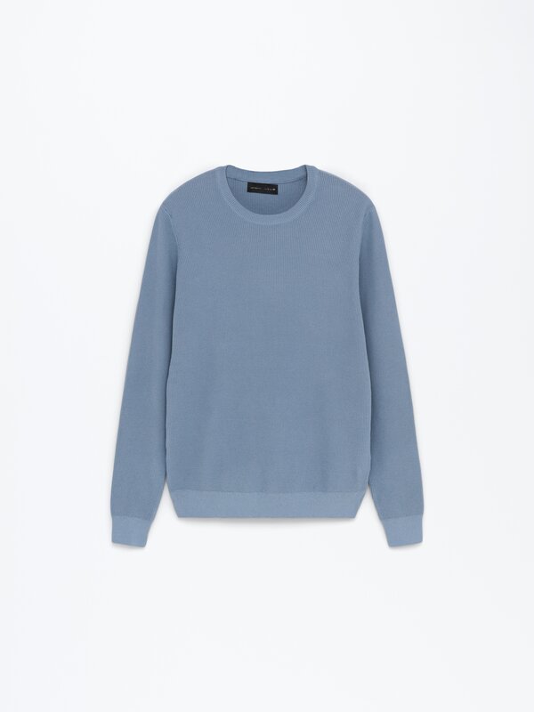 Textured knit sweater