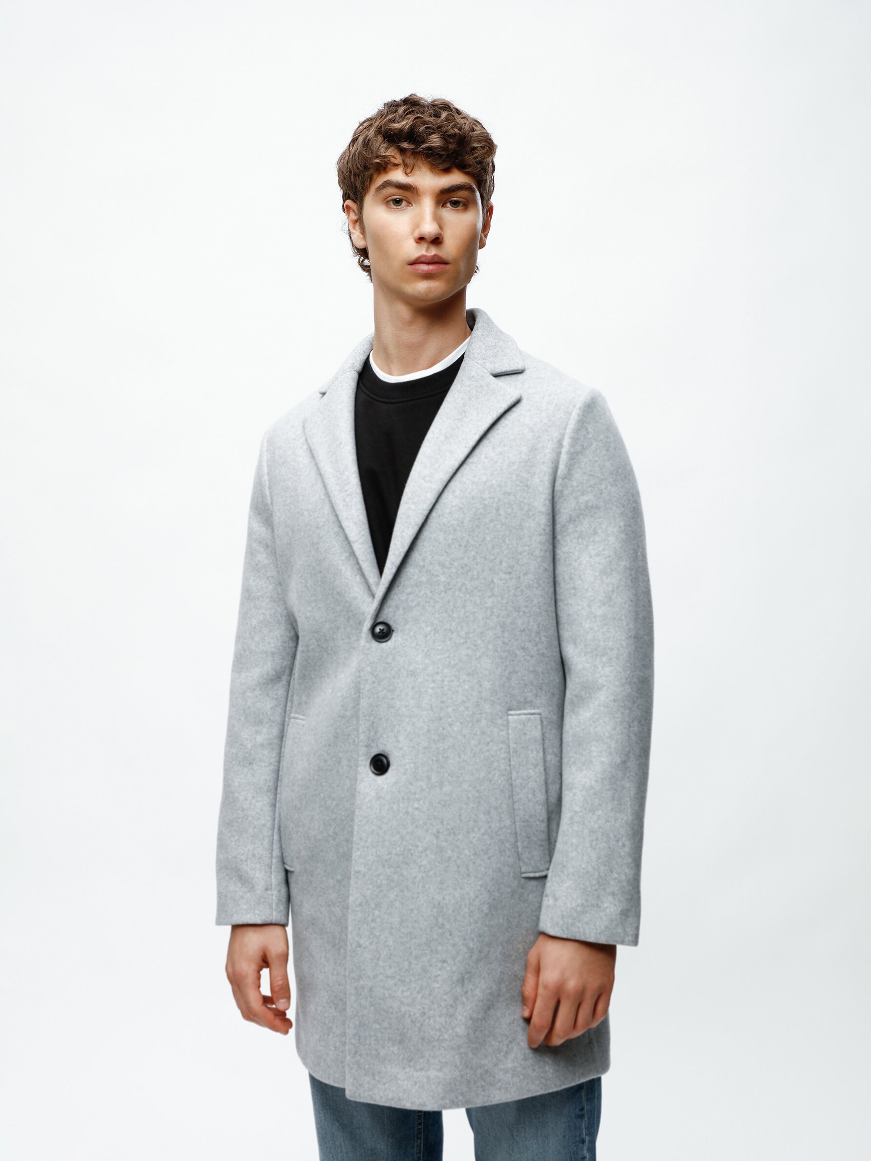 Grey felt coat sale