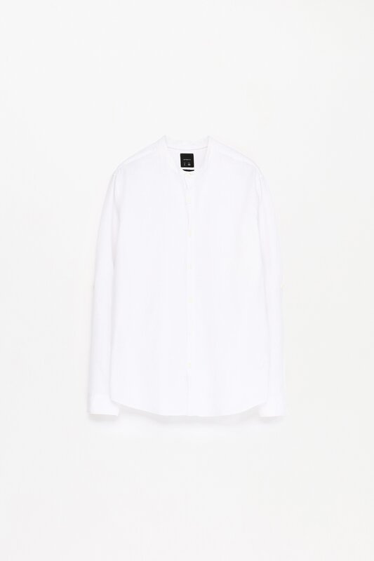 Linen-cotton blend shirt
