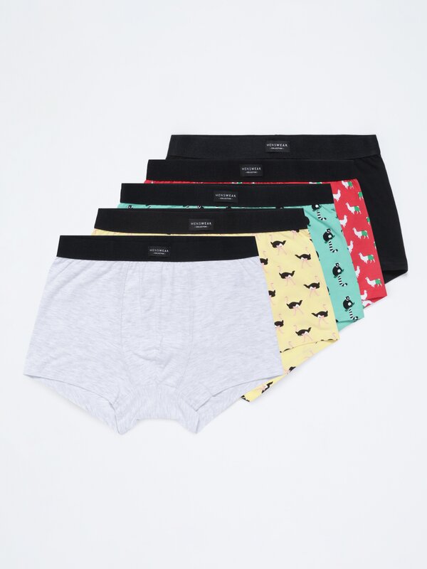 Pack of 5 pairs of contrast boxer briefs