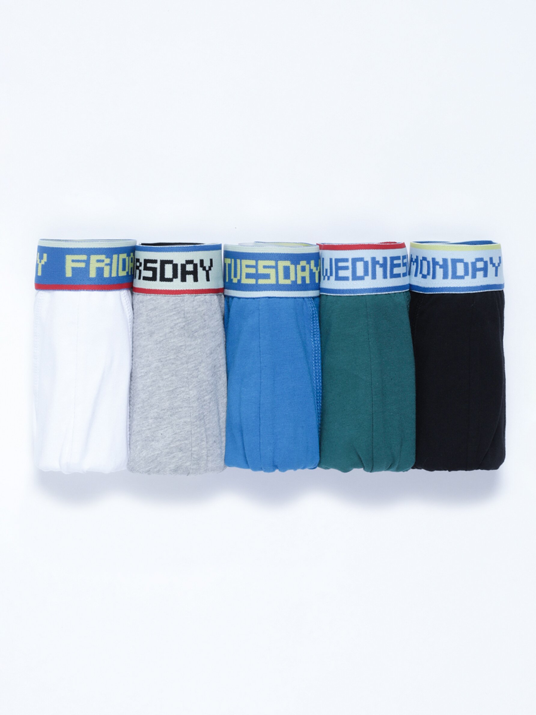 Pack of 5 days of the week print boxer briefs