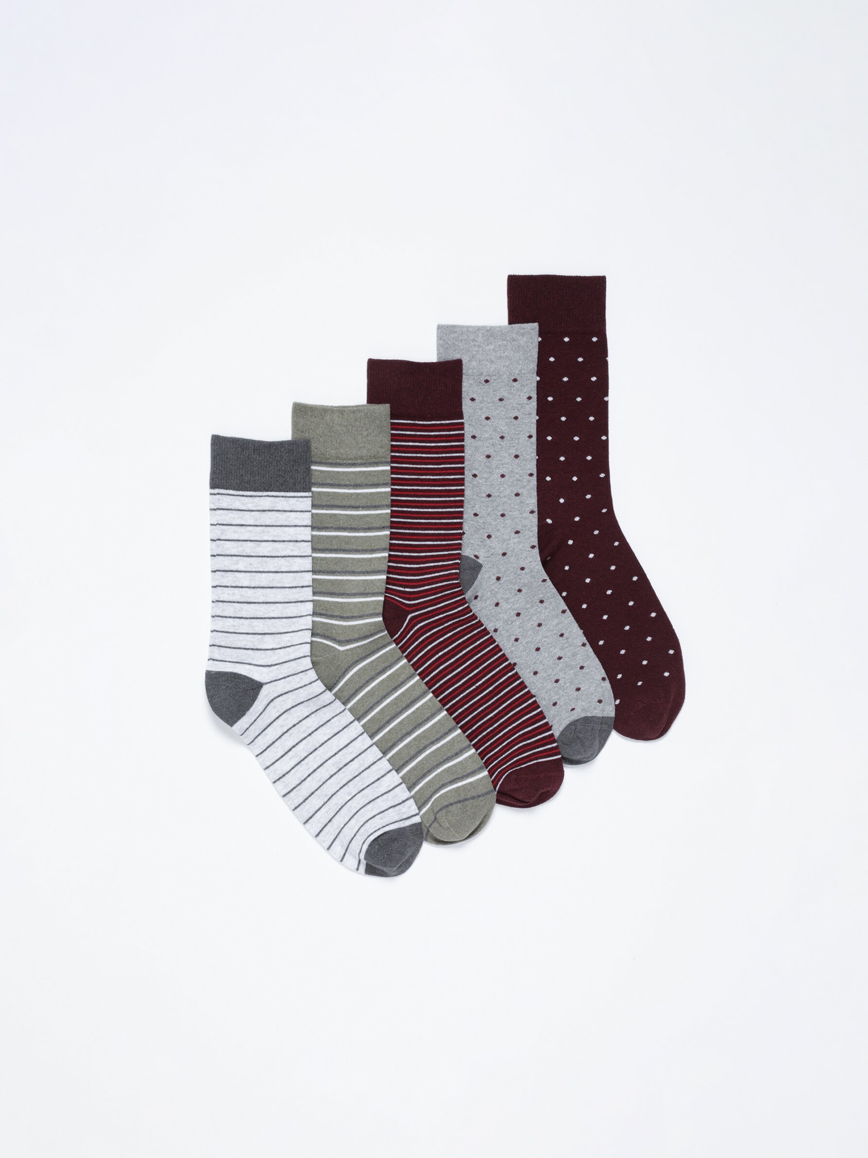 Pack of 5 contrast long socks - Socks - CLOTHING - Man 