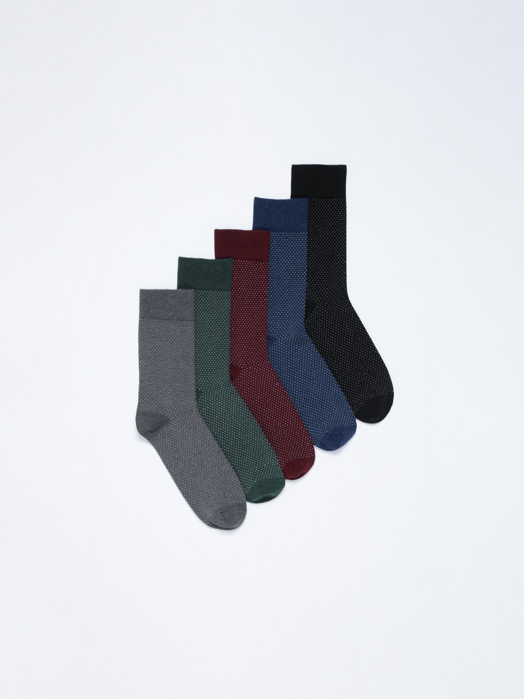 Pack de 5 calcetines largos textura - Calcetines - ROPA - Hombre 