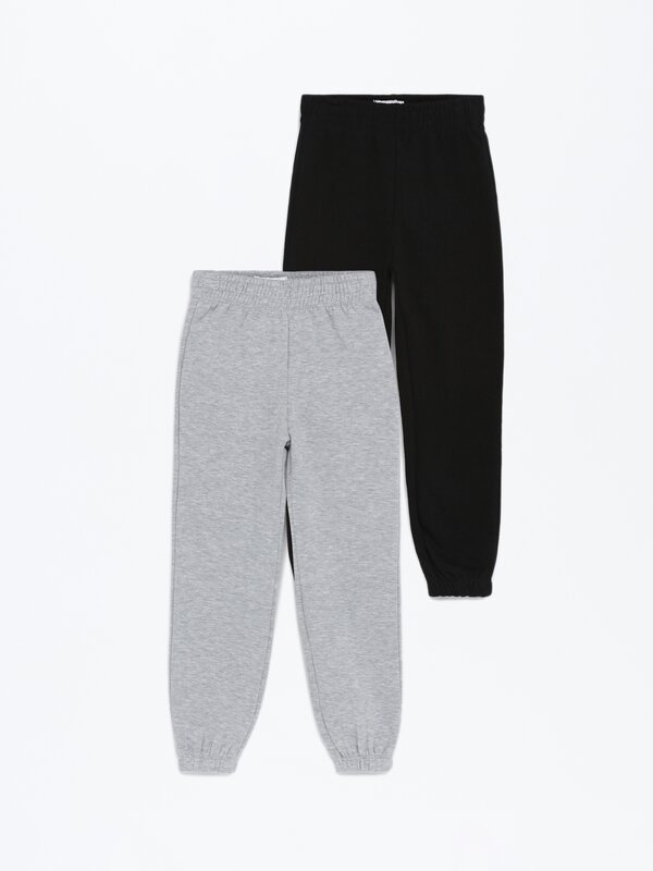 Pack of 2 basic plush trousers