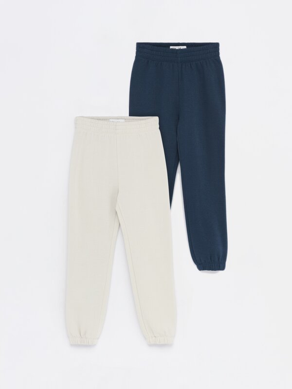 Pack of 2 basic plush trousers
