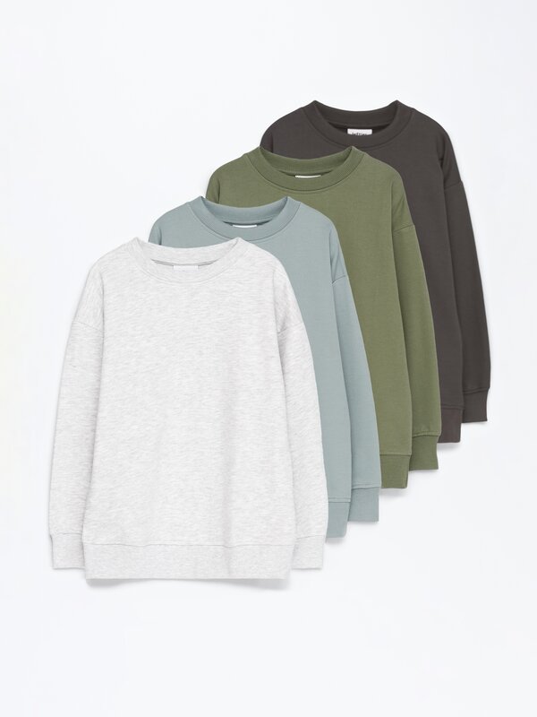 Pack of 4 pairs of basic plush sweatshirts