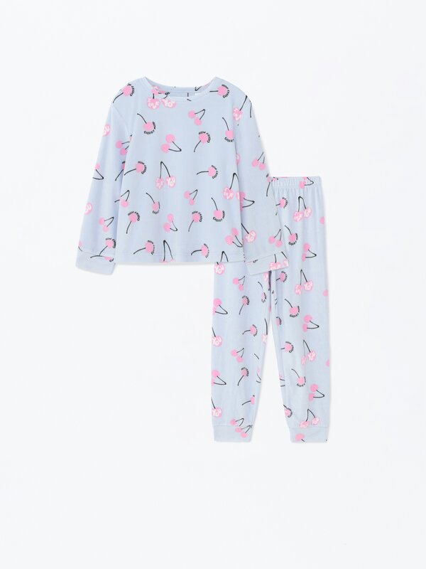 Printed velvet pyjamas