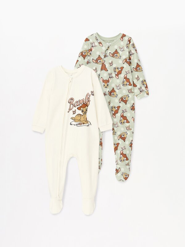 Pack of 2 Bambi ©Disney sleepsuits with zip