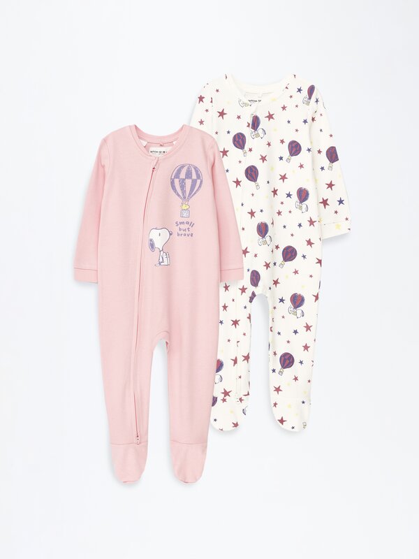 Pack of 2 Snoopy Peanuts™ sleepsuits with zip