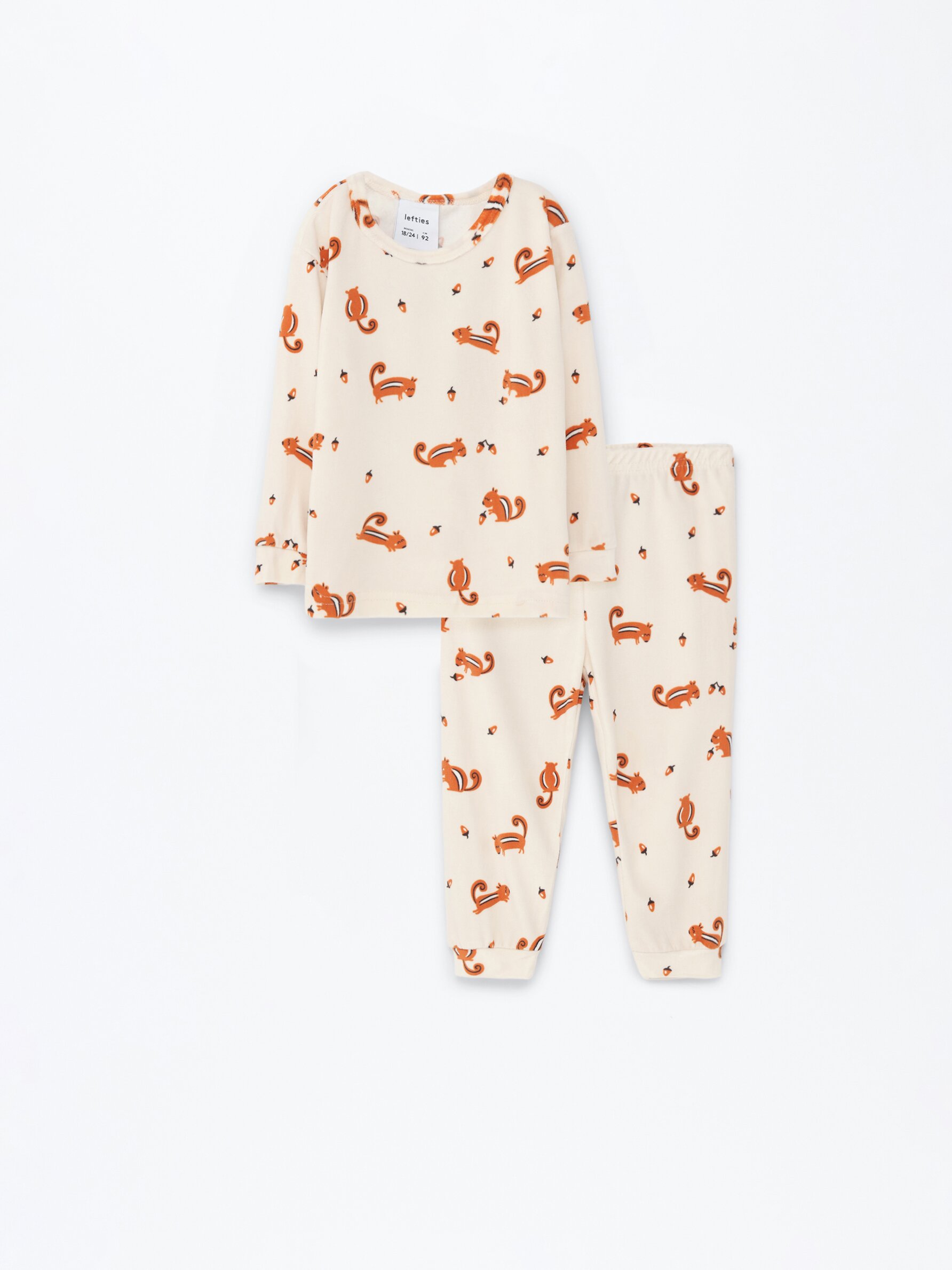 Velvety squirrel print sleepsuit - Pyjamas - UNDERWEAR