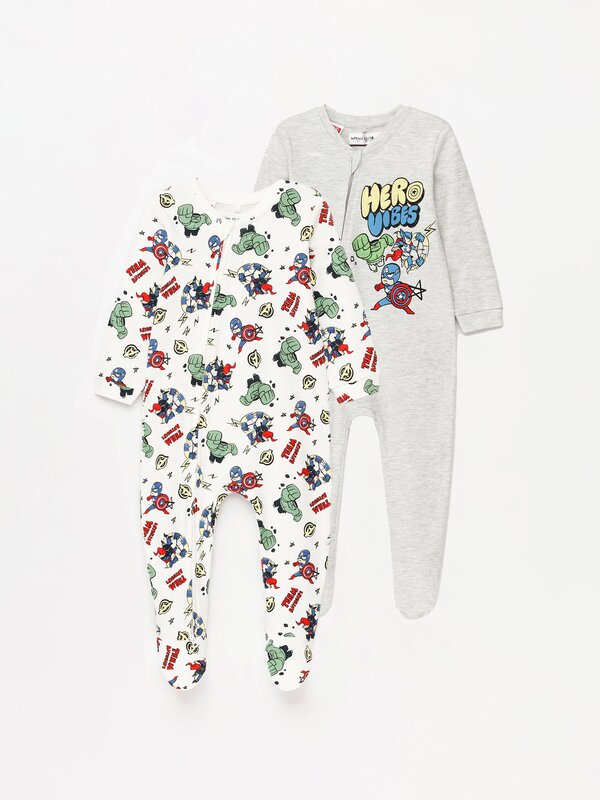 Pack de 2 pijamas da ©MARVEL aveludados com fecho de correr