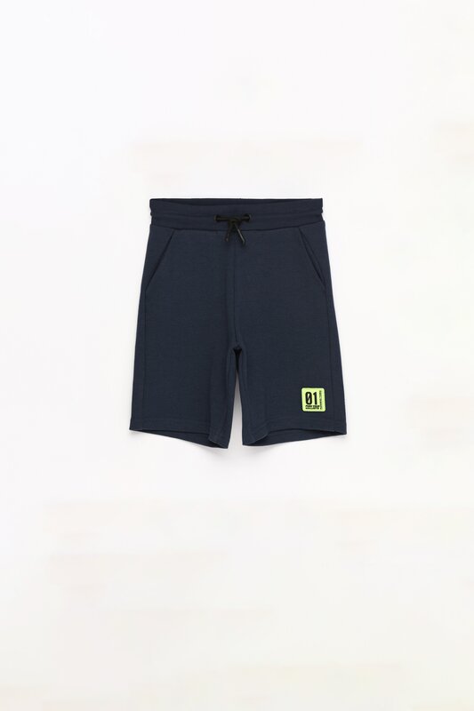 Jogger Bermuda shorts with rubberised patch