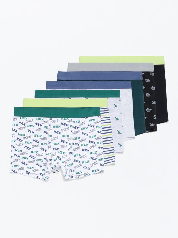 7-pack of Rex print boxers