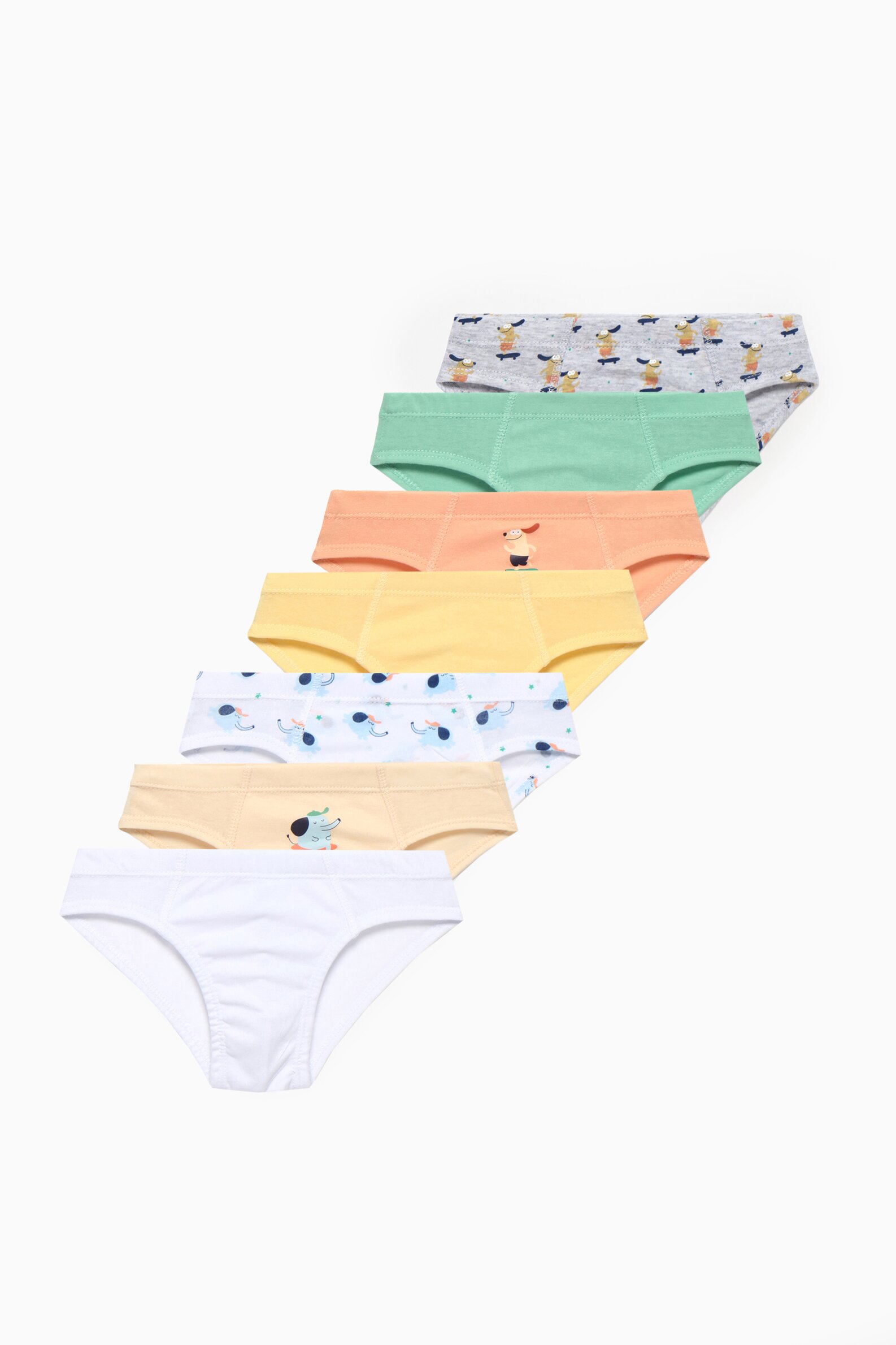 7 pack of skate print briefs