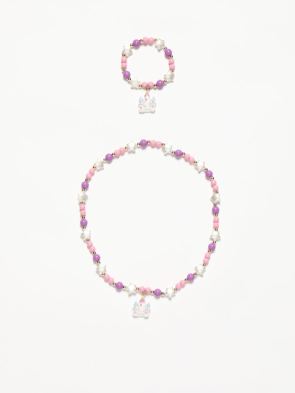 Castle necklace and bracelet pack