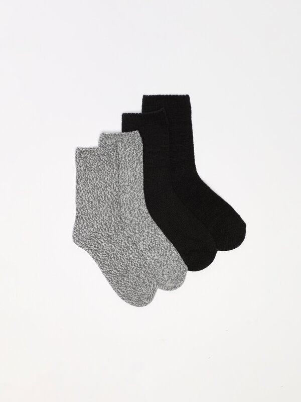 Pack of 2 pairs of long chenille socks - Socks - CLOTHING - Girl
