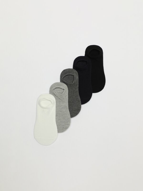 Pack de 5 pares de meias tipo invisível básicas