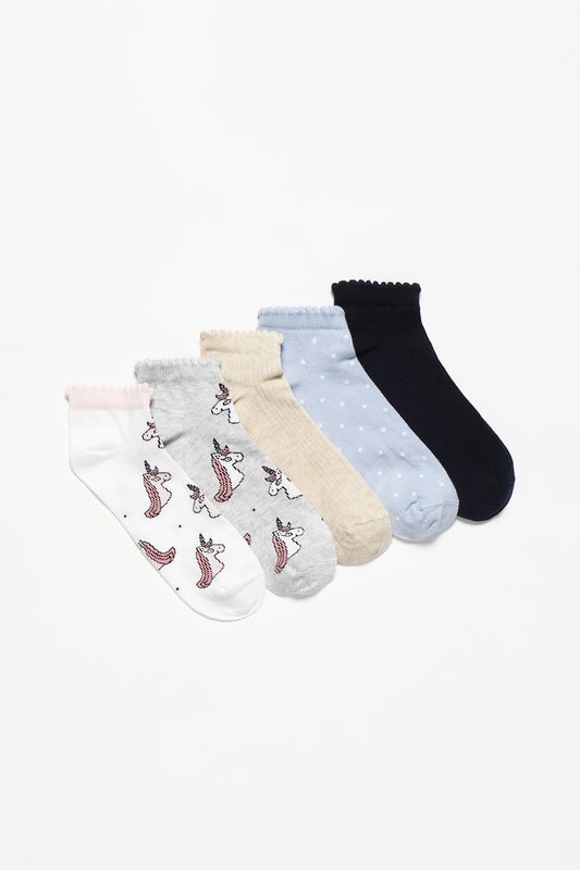 Pack of 5 pairs of unicorn socks