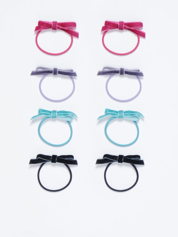 Pack of 5 hair ties with bow details