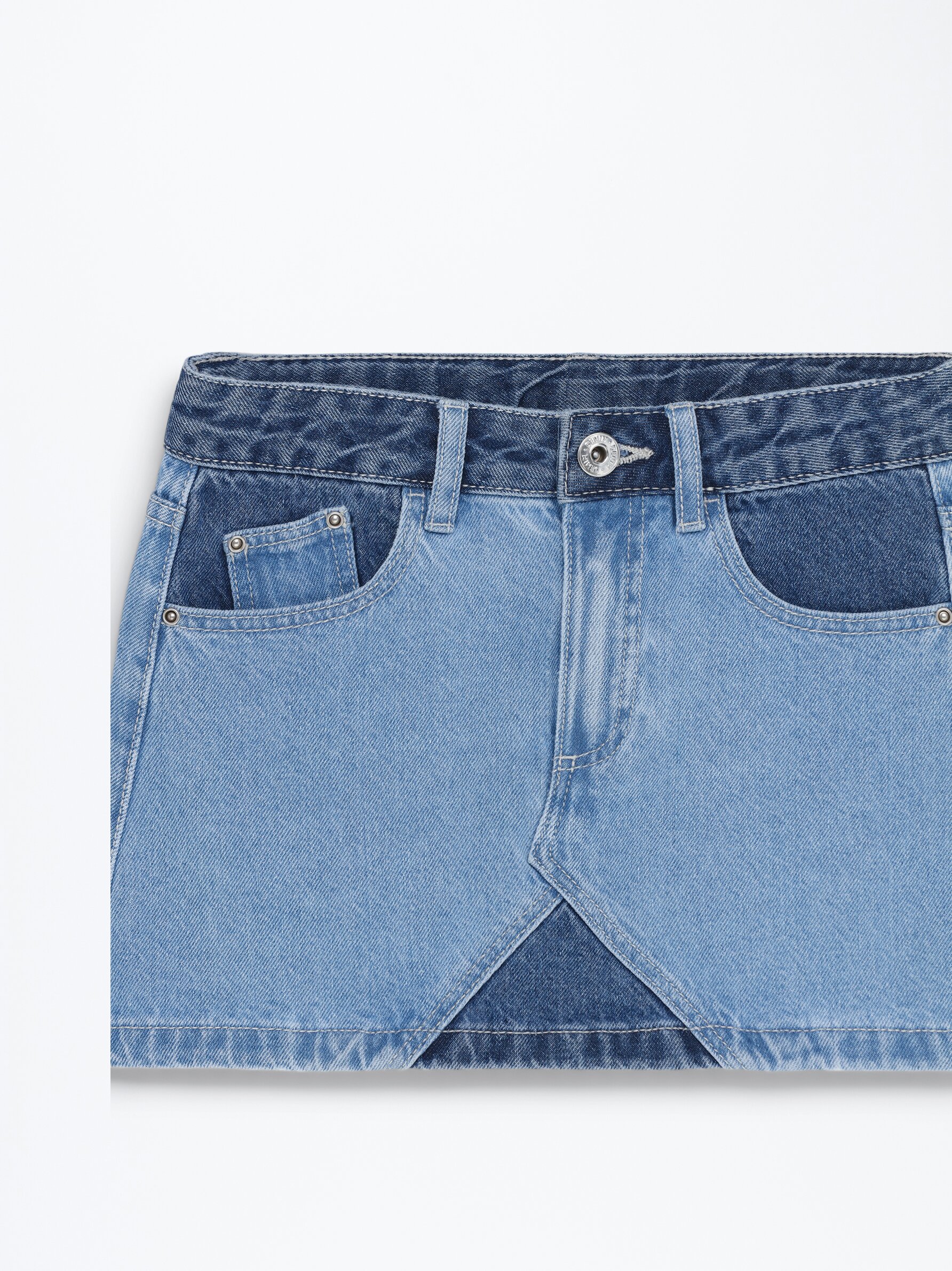 Coloured best sale denim skirt