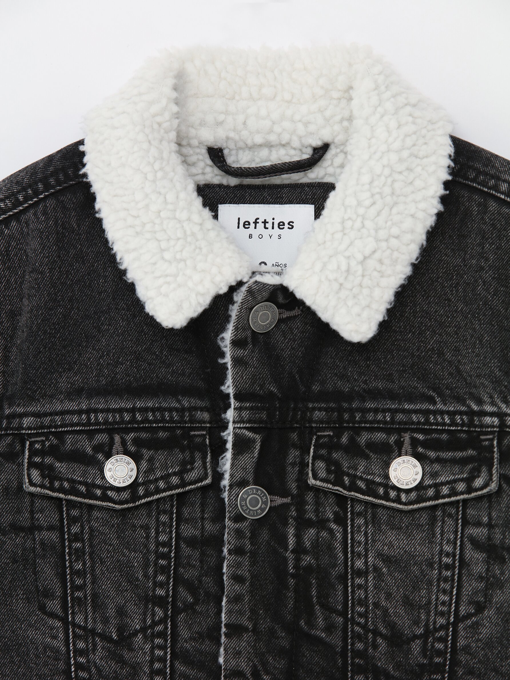 Shearling black hotsell denim jacket