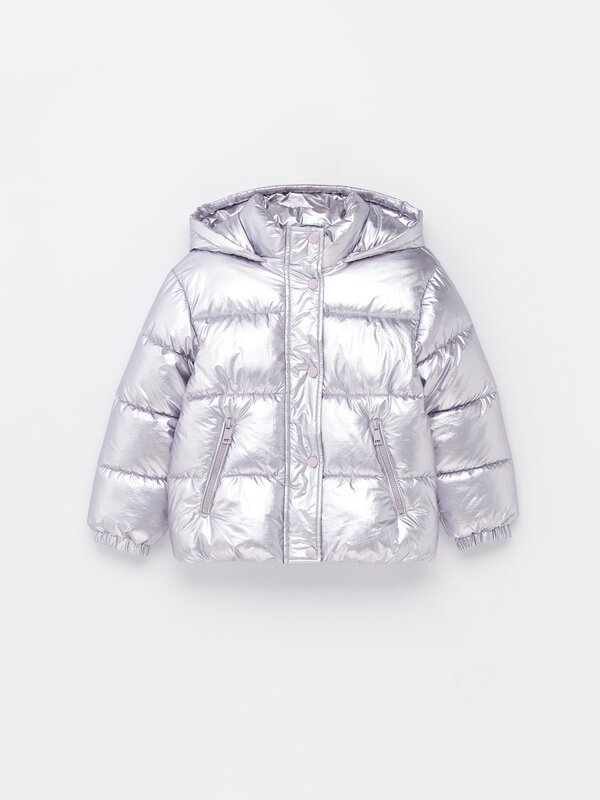 Silver metallic sale puffer jacket