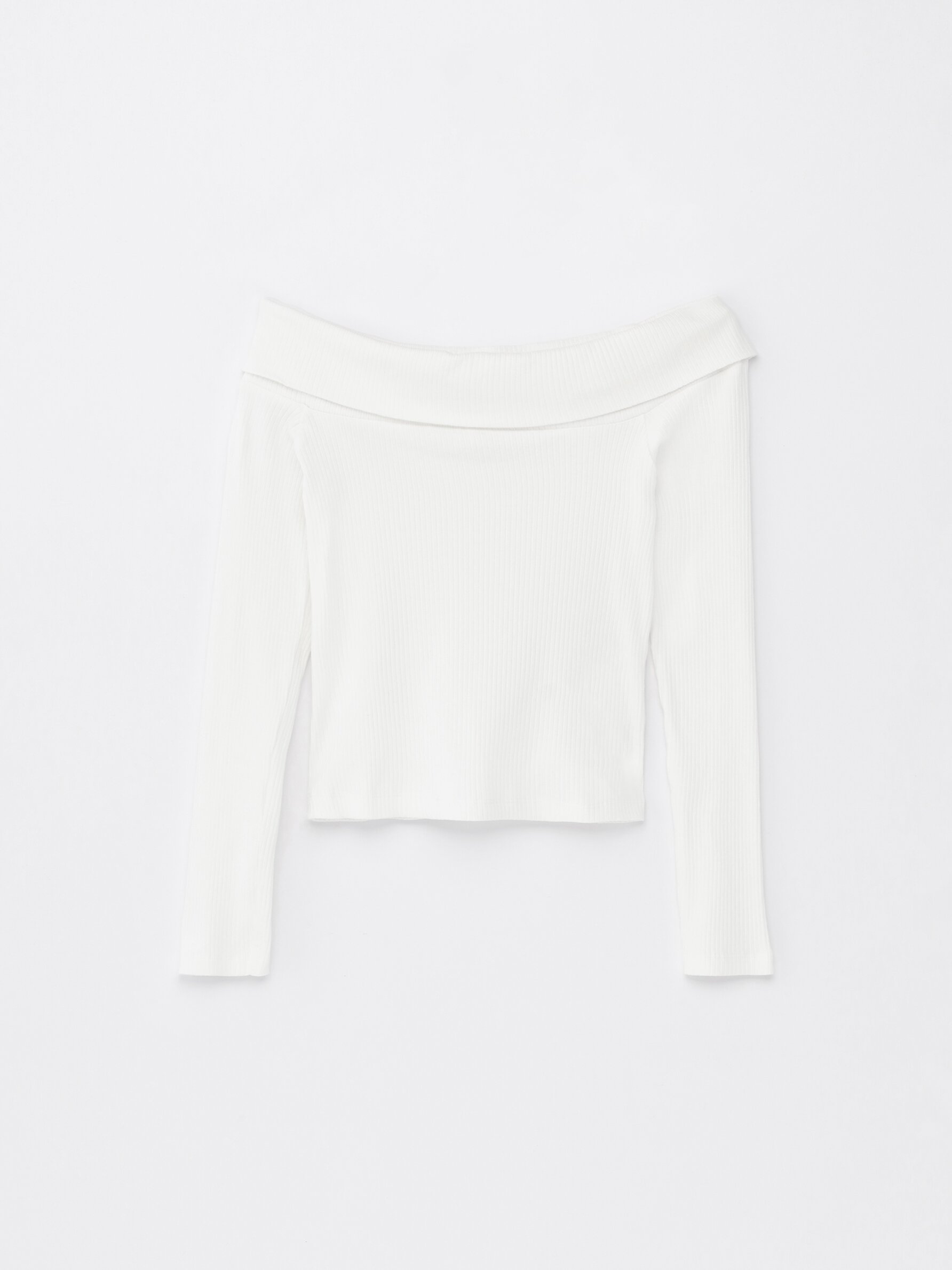 White bardot discount long sleeve top