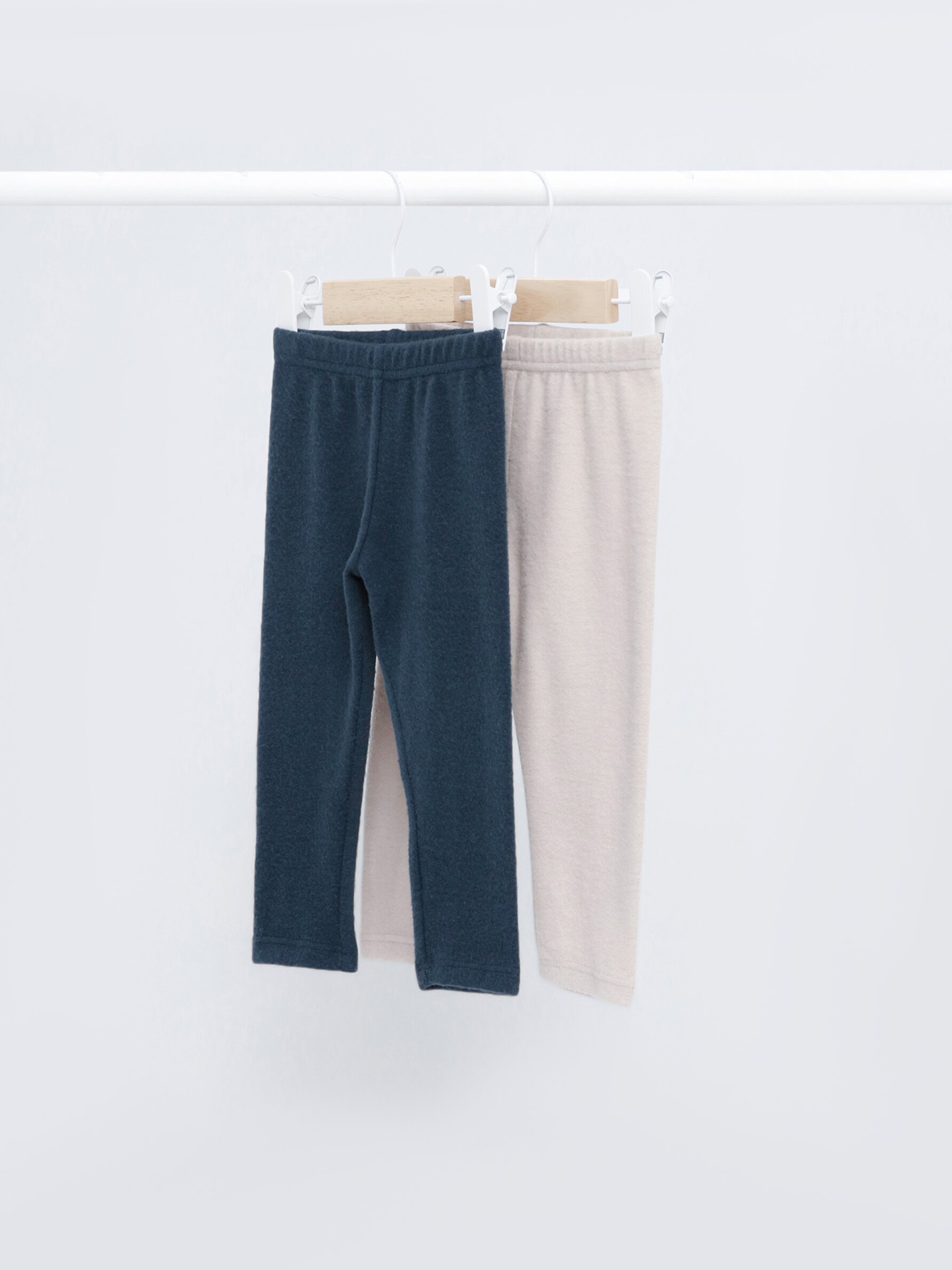 Mini Knit Ribbed Leggings - Oat Milk (Kids)