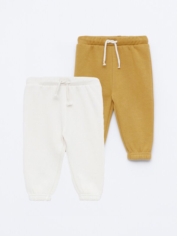 Pack of 2 basic plush trousers