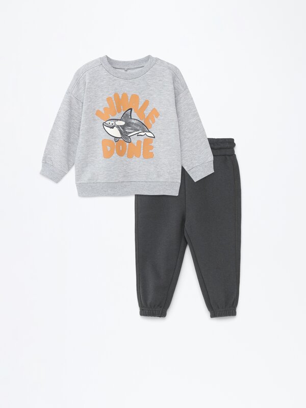 Plush sweatshirt and trousers set Sets CLOTHING Baby Boy Kids