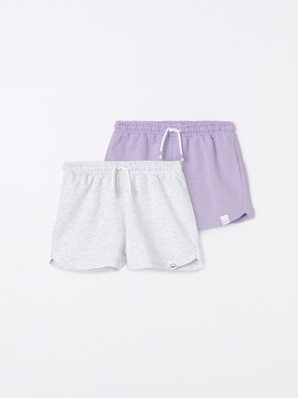 Pack de 2 shorts de felpa básicos lisos