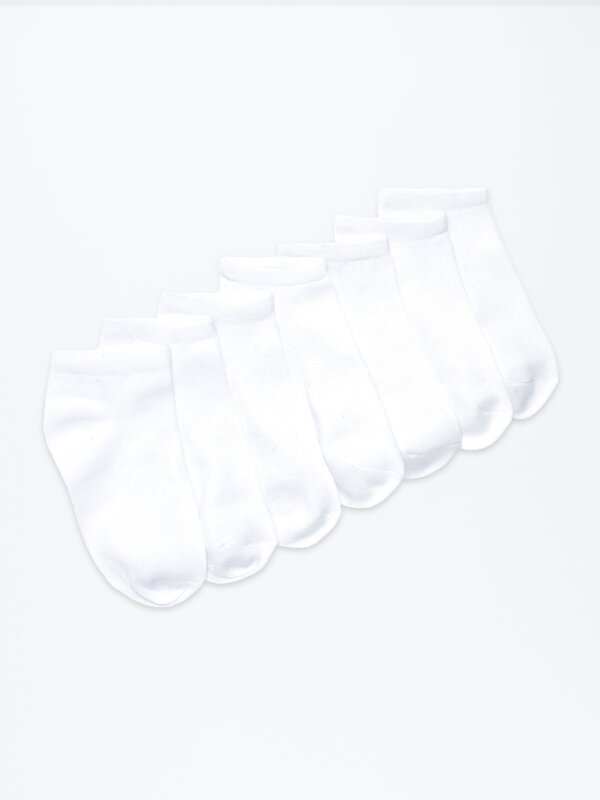 Pack of 7 pairs of basic ankle socks