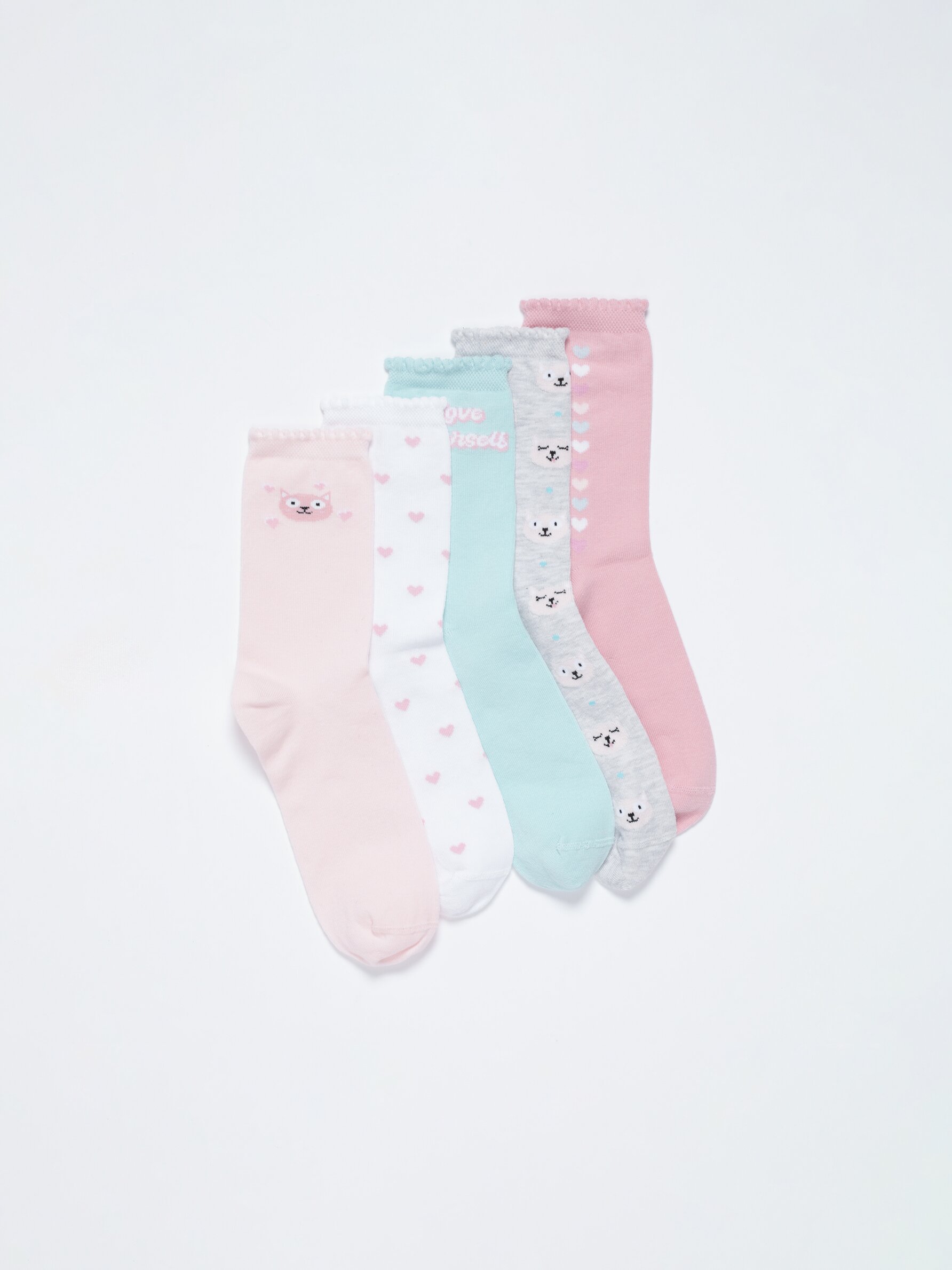Pack de 5 calcetines estampados - Calcetines - ROPA INTERIOR, PIJAMAS -  Niña - Niños 