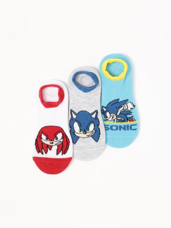 Pack 3 pares de meias tipo invisível Sonic™ | SEGA