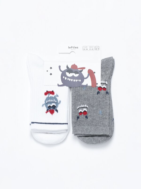 Pack of 2 pairs of monster socks