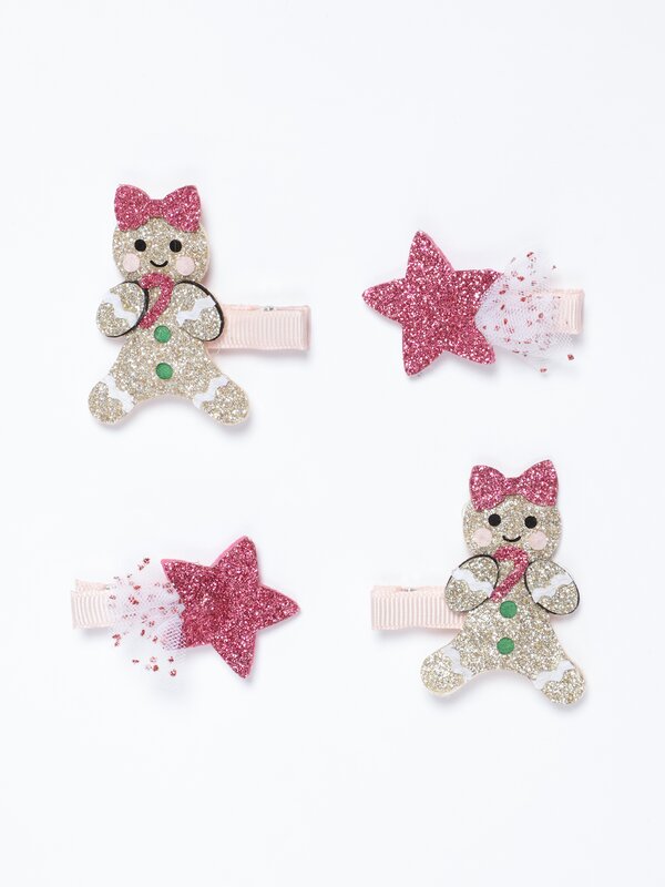 Set of 4 Christmas hair clips ACCESSORIES Baby Girl Kids