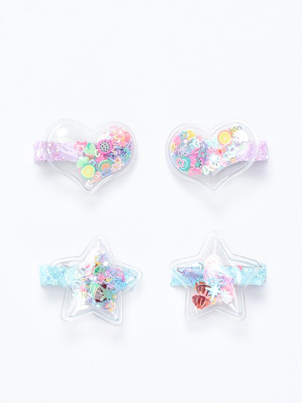 Pack of 4 contrast hair clips