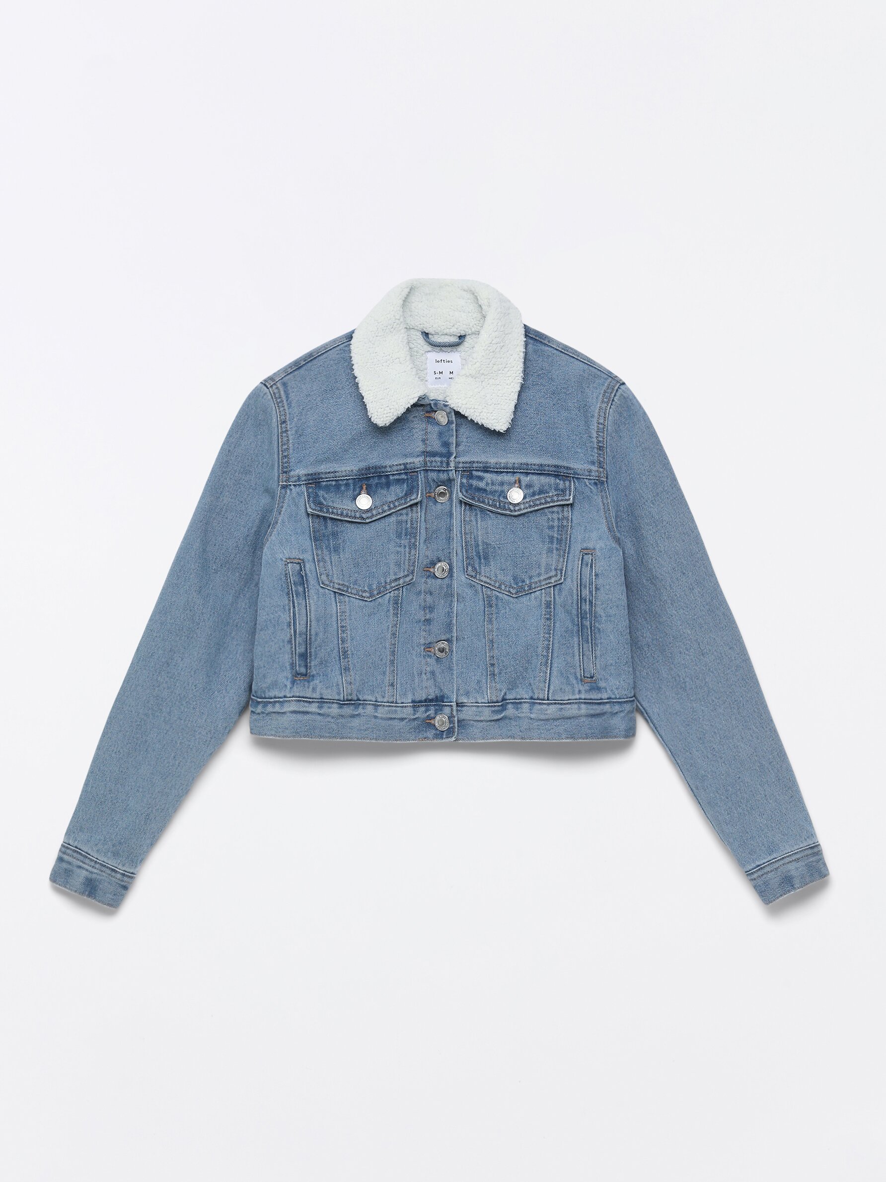 Topshop shearling 2024 denim jacket