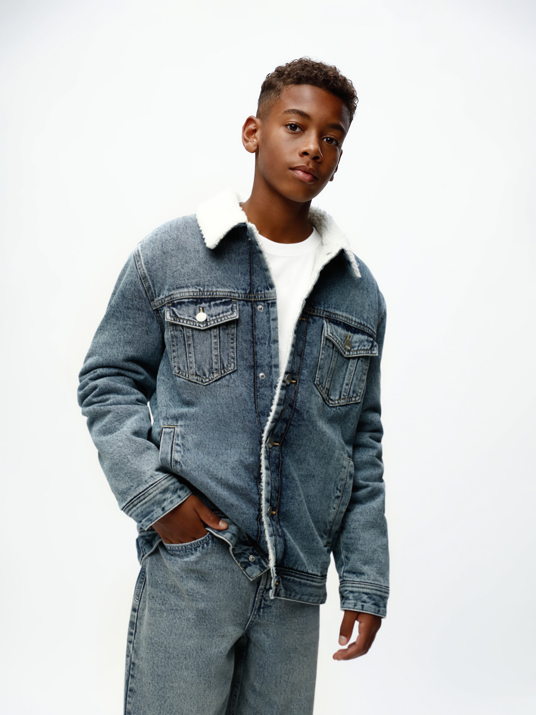 Buy Sherpa Lined Hooded Denim Jacket Men's Outerwear from Brooklyn Cloth.  Find Brooklyn Cloth fashion & more at DrJays.com