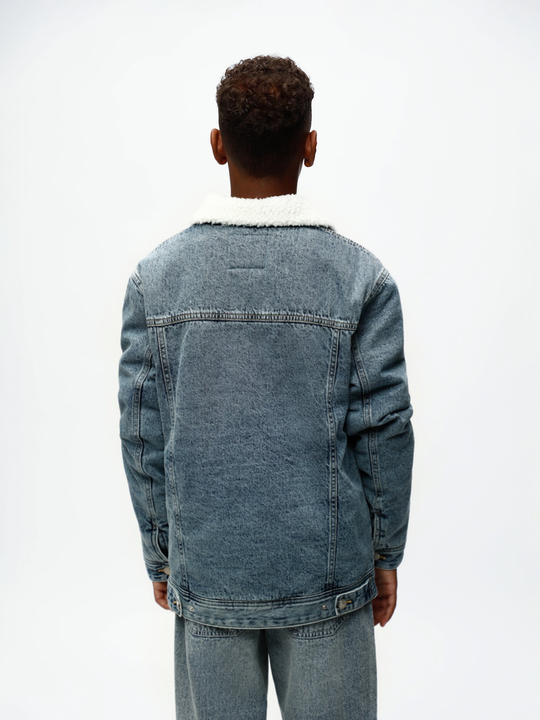 Faux sherpa denim clearance jacket