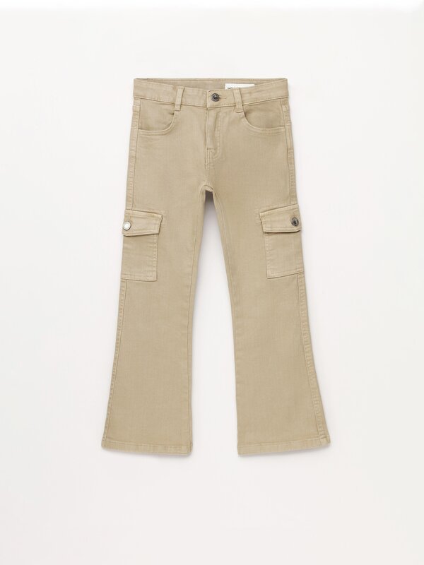 Flared cargo trousers