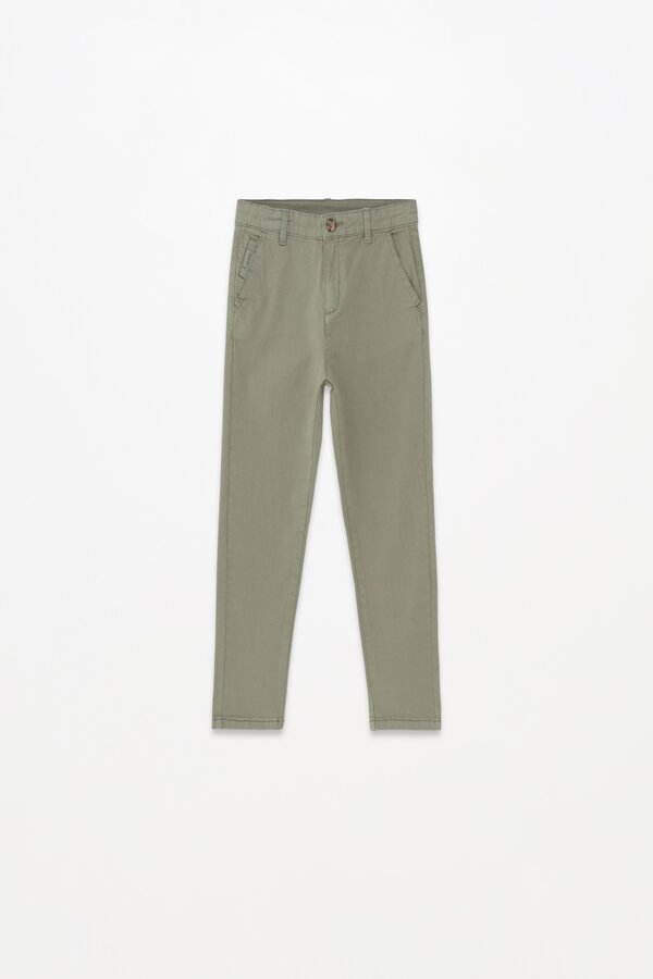 Mayoral Boys Light Green Chino Trousers with Elastic Waist