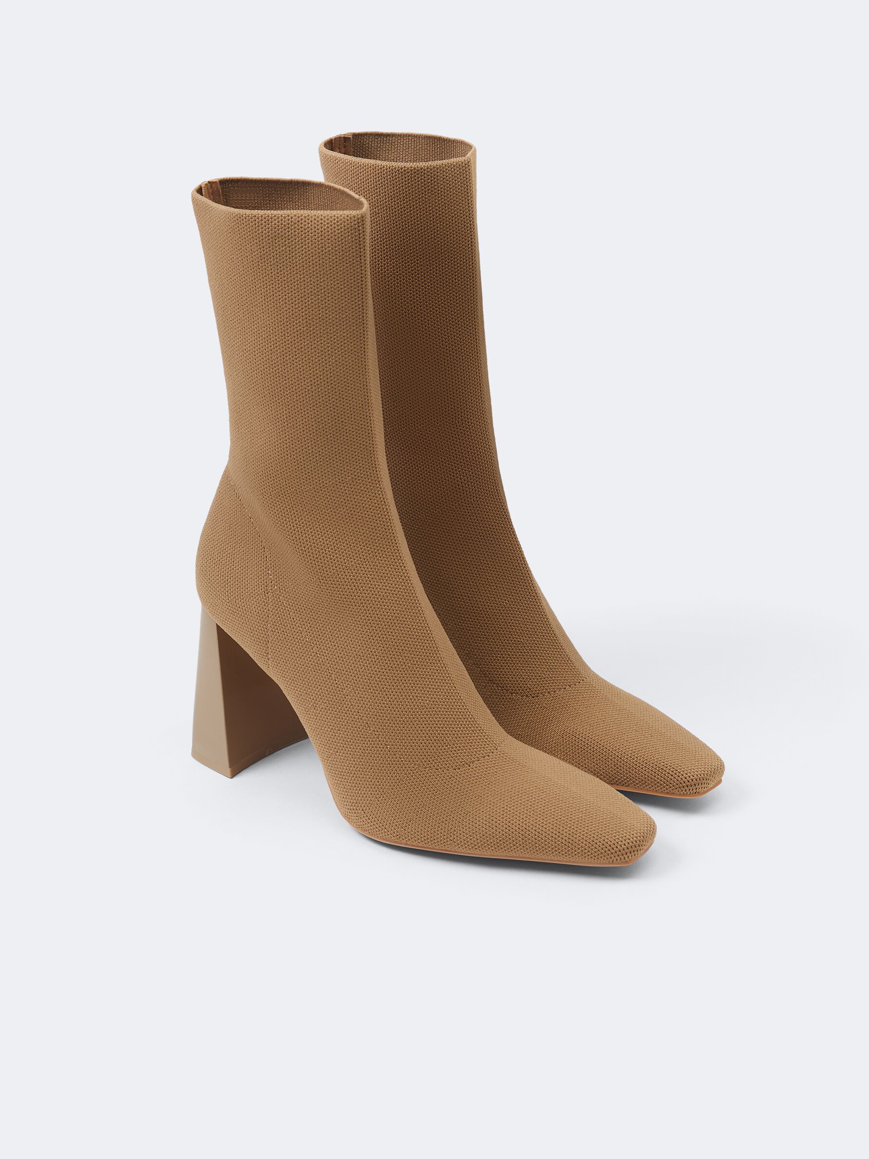 High leg sock style ankle boots