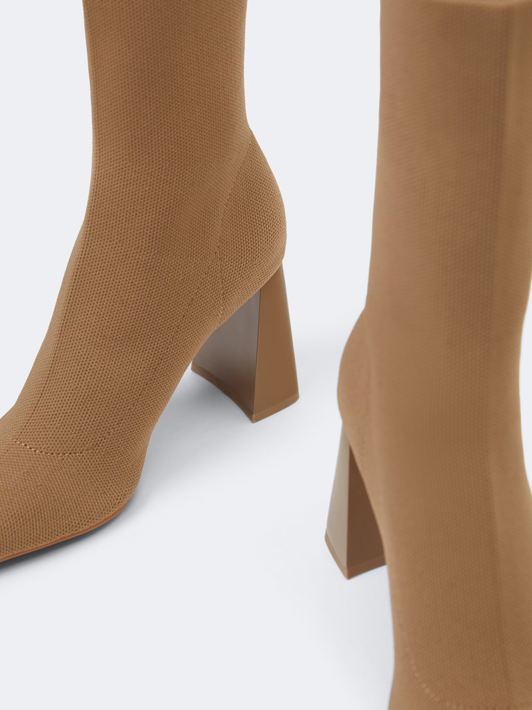 High leg sock style ankle boots