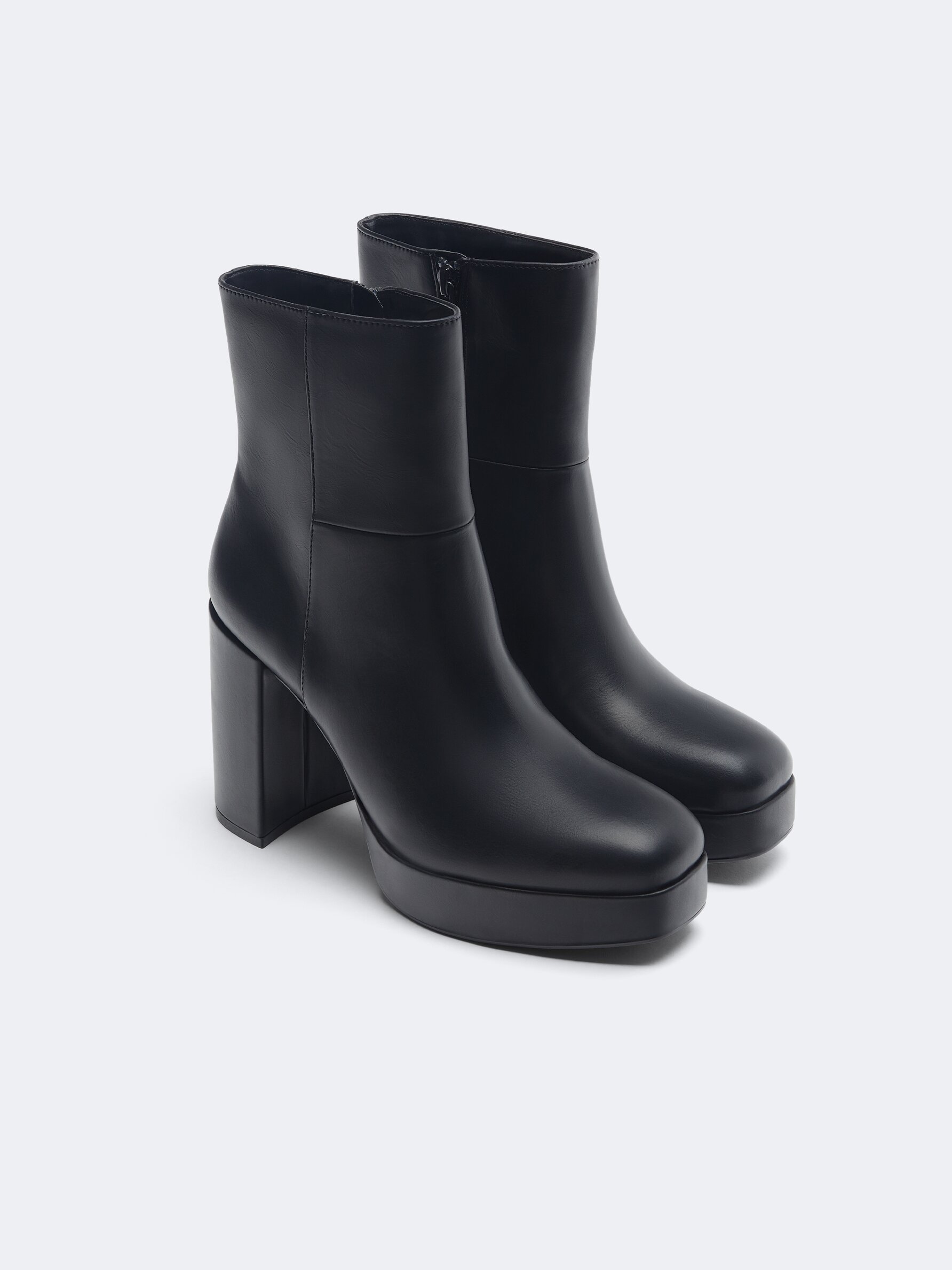 Leather high heel ankle boots clearance